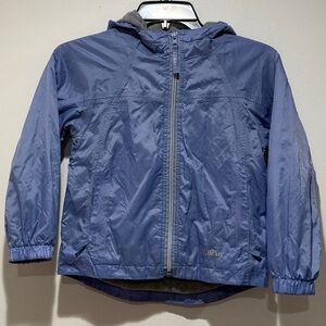 L.L. Bean Kids Windbreaker Rain Jacket 5 6 Fleece Lined Blue Outdoors Casual
